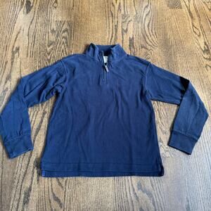 Crewcuts Boys Navy Blue Cotton Pullover Quarter Zip Long Sleeve Top Size Large